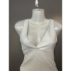 American Eagle Outfitters Bodysuit Womens Medium Gray Ribbed V Neck Tank